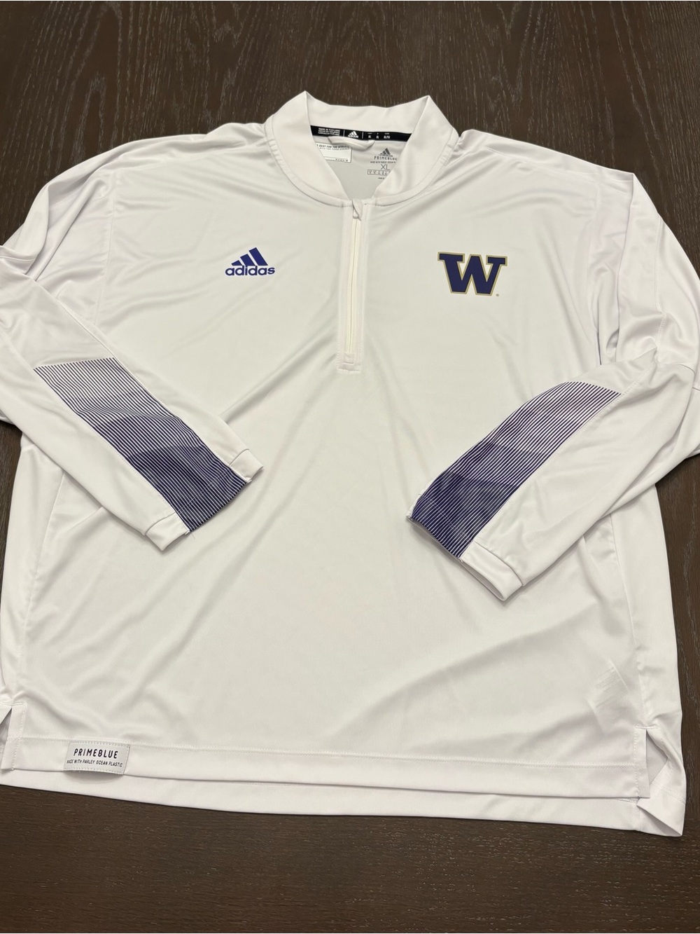 adidas White Washington Huskies 1/4 zip Pullover XL Men’s